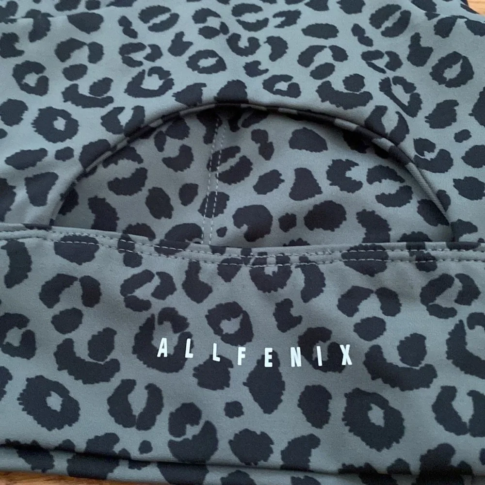 ALL FENIX Leopard Print Longline Racerback Sports Bra - XS
